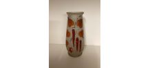 Grand vase 1930 signé Adat,vintage ,orange 