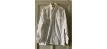 Chemise vintage 70's blanche manches longues pattes épaules 