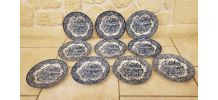 10 assiettes bleues anglaises 17th Century England