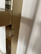 Étagère italienne années 70 métal doré et verre fumé