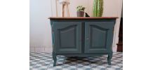 Joli petit buffet bleu gris rénové