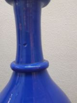 Carafe vintage en opaline bleu cobalt