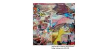 Peinture technique mixte collage, bombe aérosol