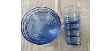 Lot 4 bols + 4 verres bleus