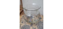 Vase rond en verre transparent