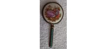 Ancien Miroir de Poche Porcelaine de Limoges Fragonnard