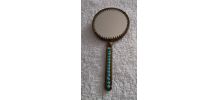 Ancien Miroir de Poche Porcelaine de Limoges Fragonnard