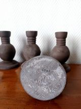 Quatre bougeoirs artisanaux vintage 