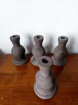 Quatre bougeoirs artisanaux vintage 