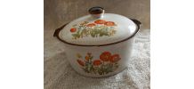 vintage pot petite marmite cassolette avec couvercle grès ém