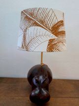 Lampe hippopotame en bois exotique 