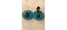 Clips pastille turquoise vintage '70