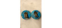 Clips pastille turquoise vintage '70