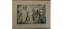 Gravure Les deux soeurs et frère ,tirage limité  d'Etienne M