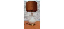 lampe ceramique 1960  a 70 avec abat jour velours ,  tres be