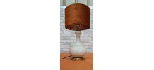 lampe ceramique 1960  a 70 avec abat jour velours ,  tres be