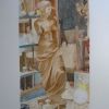 Aquarelle originale "Vitrine d'antiquaire Bergerac" datée 