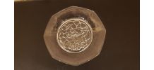 6 assiettes à dessert octogonales en verre trempé