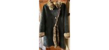 Manteau  Peau Mouton Veritable Marron Foncé 42