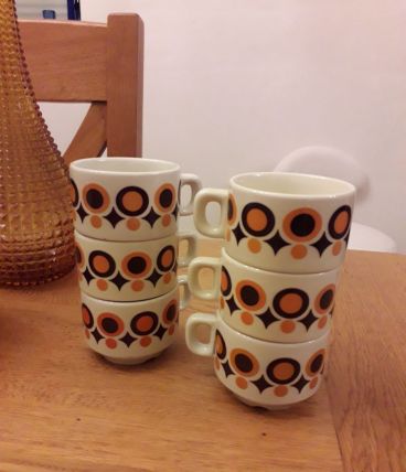 Lot de 6 tasses expresso vintage