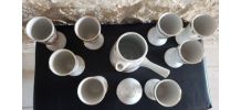 Service chocolatière + 8 mazagrans porcelaine 