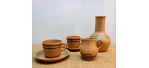 Tasses et vase Sarreguemines modèle Chaumière 