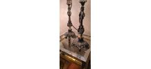 2 lampes de chevet art nouveau belle regule ;electricité et 