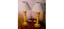  paire lampes de chevet ,signé chaumette  ceramique  47x25  
