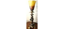 lampe napoléon 3 regule patine bronze  48x16 cm pate de verr