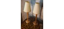 Paire lampe de chevet design scandinave en bois tourné elec 