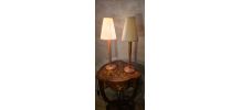 Paire lampe de chevet design scandinave en bois tourné elec 
