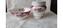 Gran pot à lait et sucrier-Fine porcelaine anglaise Paragon