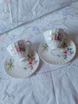 Duo des tasses à café-fine porcelaine anglaise Royal Doulton