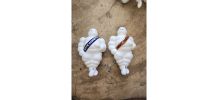 Paire de Bibendum michelin 26 cmbande bleu ou jaune