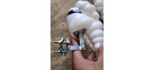 Paire de Bibendum michelin 26 cmbande bleu ou jaune