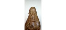 Unique statuette ancienne en bois massif l'abbé St Méen