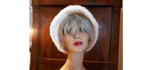 BOB VINTAGE FAUSSE FOURRURE CHAPEAU T UNIQUE REGLABLE CREME 