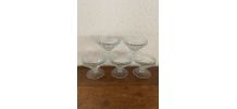 5 coupelles vintage en verre transparent.