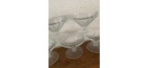 5 coupelles vintage en verre transparent.