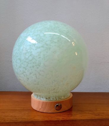 Lampe à poser verre de Clichy vert d'eau 