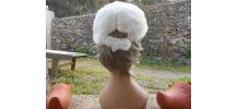 CASQUETTE BLANC FAUSSE FOURRUE T UNIQUE REGLABLE 