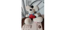 Peluche souris DIDDL Depesche salopette rouge