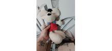Peluche souris DIDDL Depesche salopette rouge