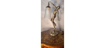 lampe bronze doré avec jolie tulipe art deco ,1920 , 42x20