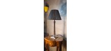 lampe bois strillé sur socle argenté  70x25 classic  60s leg