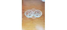 Ancienne salière poivrière en verre moulé, années 60