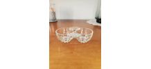 Ancienne salière poivrière en verre moulé, années 60
