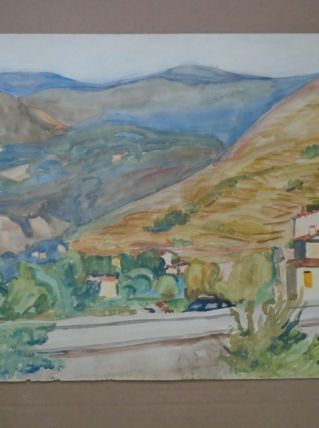 Aquarelle originale de R. Rivaud de 1957