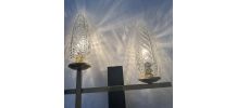 ANCIENNE APPLIQUE DOUBLE « MAISON ARLUS » 1950 VINTAGE