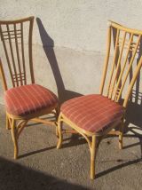 lot de 4 chaises en rotin vintage